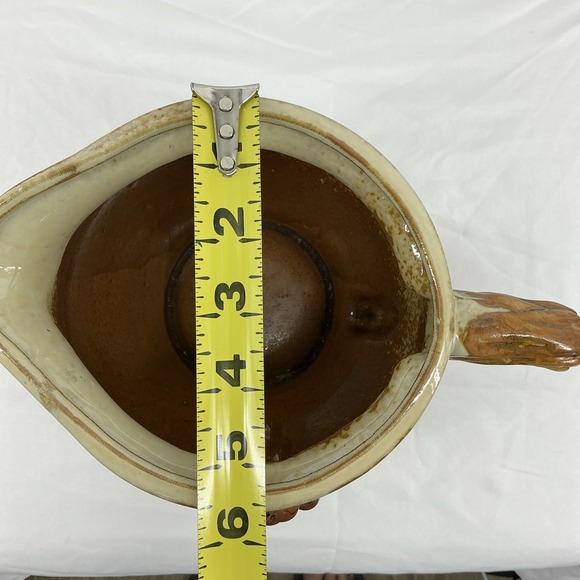 Vintage Pottery Pitcher With Raised Grapevine‎ Design – Rustic Pottery Pitcher - Picture 7 of 7